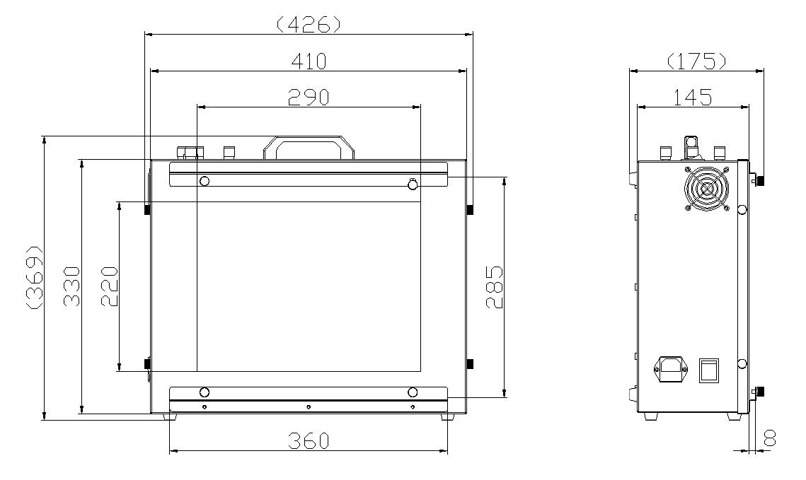 T259000高照度/可調色溫透射式燈箱外形尺寸